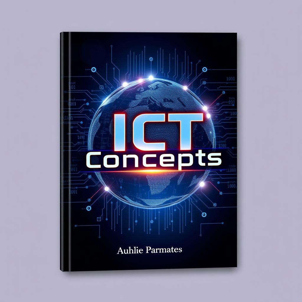 A modern and sleek book cover for "ICT Concepts"