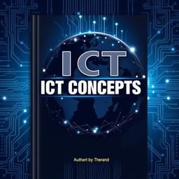 A modern and sleek book cover for "ICT Concepts"