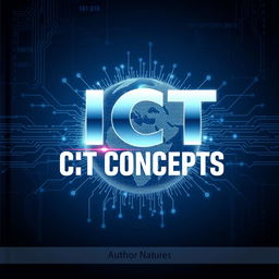 A modern and sleek book cover for "ICT Concepts"