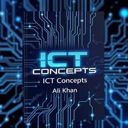 A captivating book cover for 'ICT Concepts' by Ali Khan