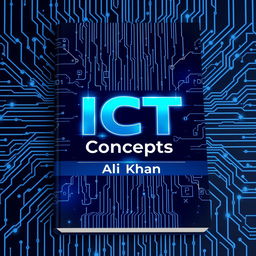 A captivating book cover for 'ICT Concepts' by Ali Khan