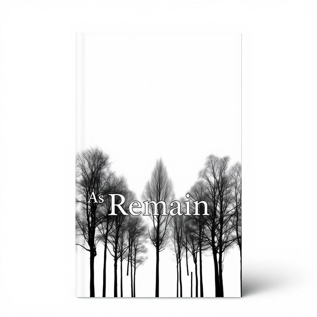 A minimalist book cover design for "As We Remain"