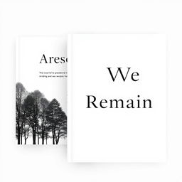 A minimalist book cover design for "As We Remain"