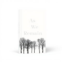 A minimalist book cover design for "As We Remain"