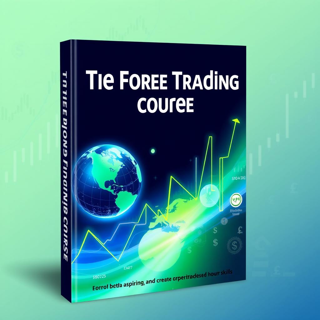 A dynamic book cover for 'The Forex Trading Course'