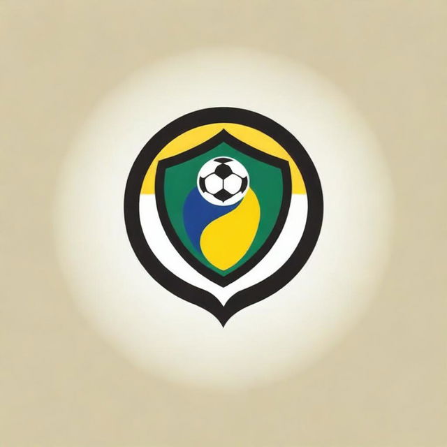 Create a logo for a football team named 'CHOCO F.C' resembling the emblem of the Brazil national football team