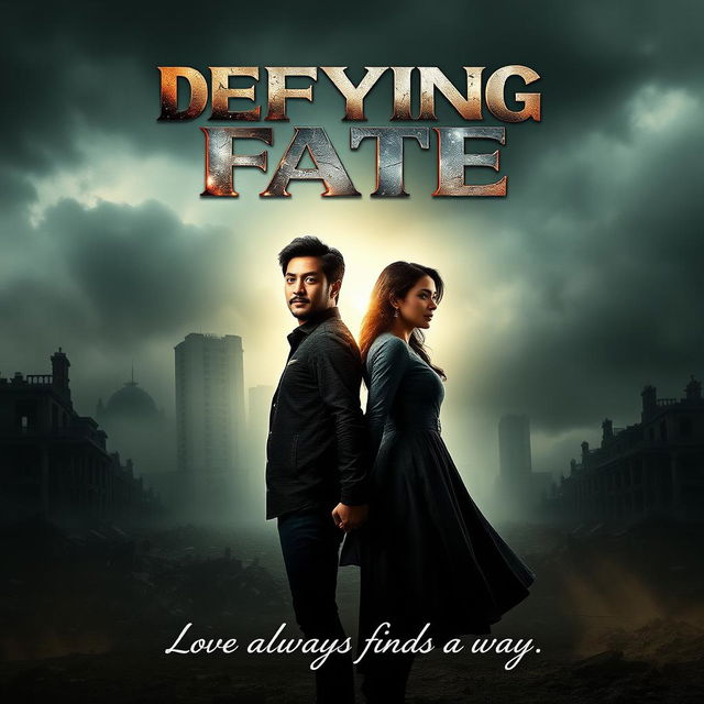 A dramatic movie poster for the film titled “Defying Fate”