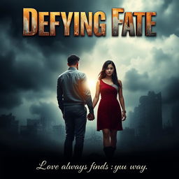 A dramatic movie poster for the film titled “Defying Fate”