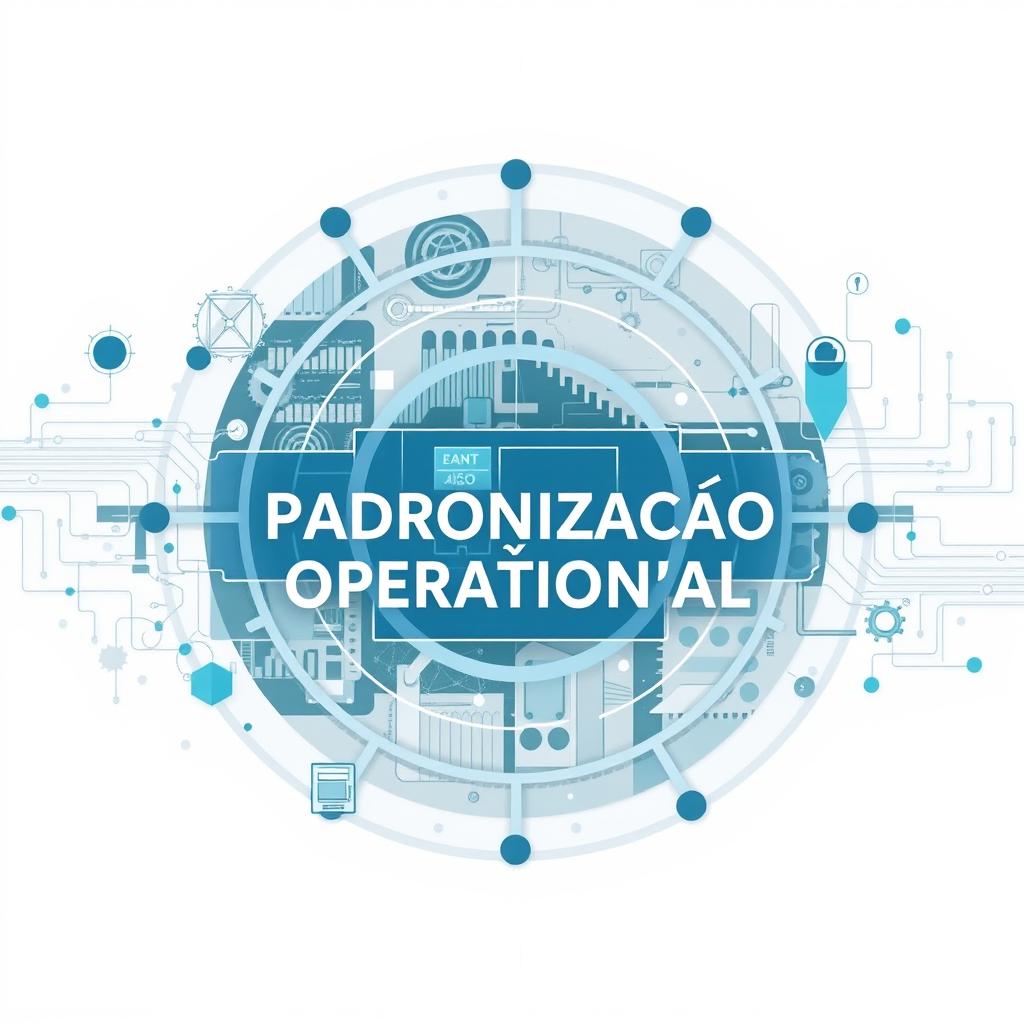 A sophisticated and eye-catching project cover design featuring the title "Padronização Operacional" in elegant typography