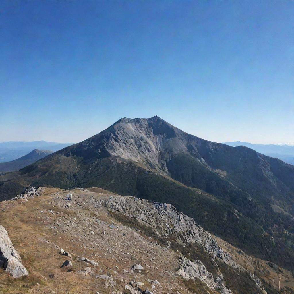 scenic view of Mount Dinara on a sunny day with clear blue skies