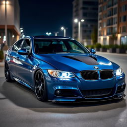 A tuned BMW 320d E90 LCI, showcasing a sleek and aggressive stance