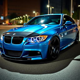 A tuned BMW 320d E90 LCI, showcasing a sleek and aggressive stance