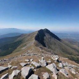 scenic view of Mount Dinara on a sunny day with clear blue skies