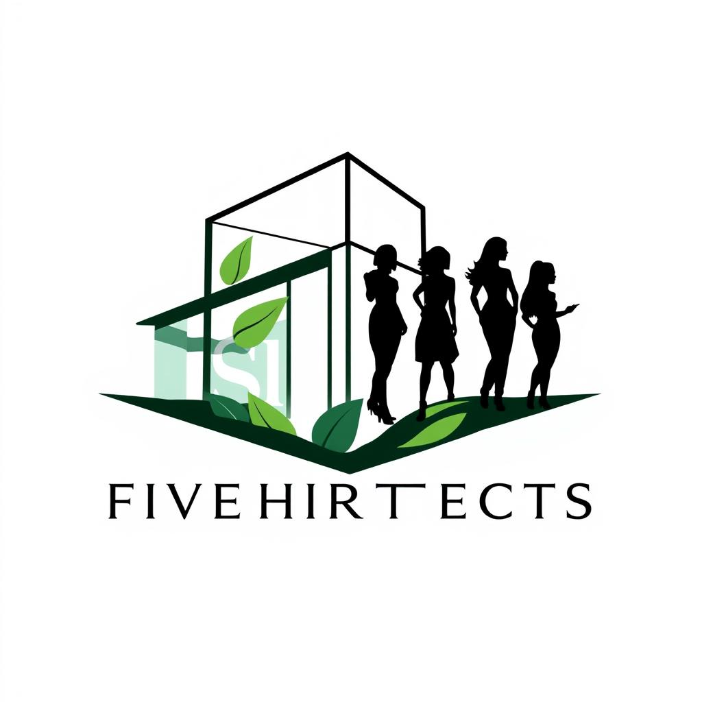 A sleek and modern logo design for an Instagram page dedicated to five female architects