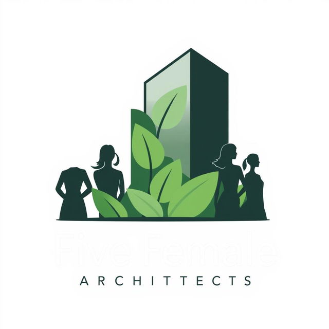 A sleek and modern logo design for an Instagram page dedicated to five female architects