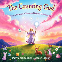 A whimsical and enchanting cover for the children's book "The Counting God: A Journey of Love and Redemption