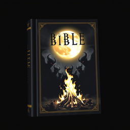 A book cover design that combines the timeless aesthetic of a bible with elements of the supernatural and mysterious