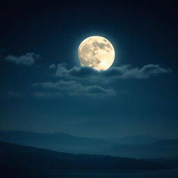 A scenic view of the waning gibbous moon illuminating a tranquil night sky