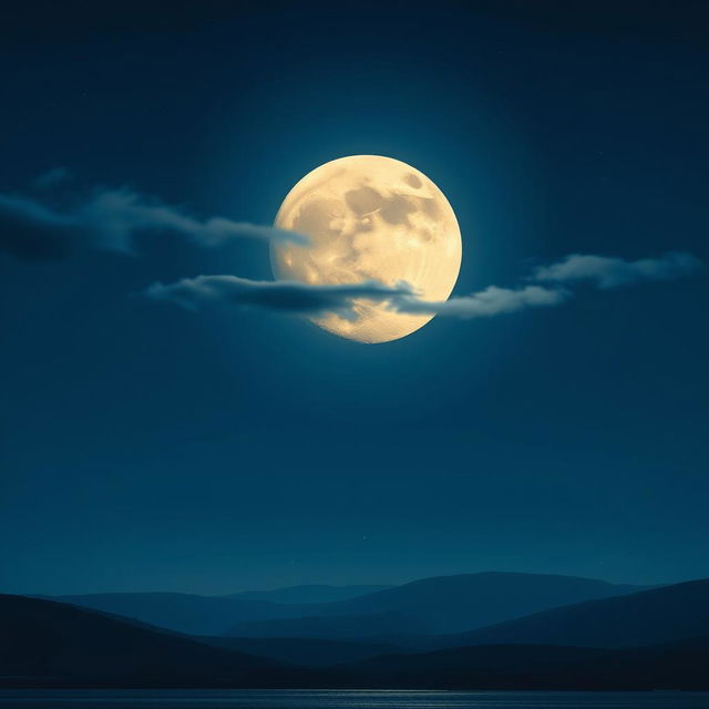 A scenic view of the waning gibbous moon illuminating a tranquil night sky