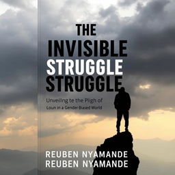 A compelling and introspective book cover for "The Invisible Struggle: Unveiling the Plight of Men in a Gender-Biased World" by Reuben Nyamande