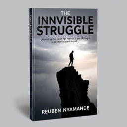 A compelling and introspective book cover for "The Invisible Struggle: Unveiling the Plight of Men in a Gender-Biased World" by Reuben Nyamande