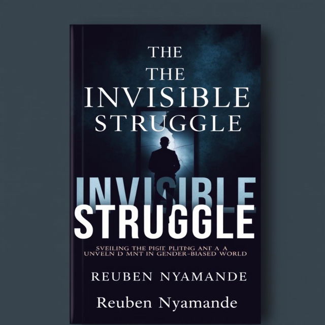 A striking and insightful book cover for "The Invisible Struggle: Unveiling the Plight of Men in a Gender-Biased World" by Reuben Nyamande