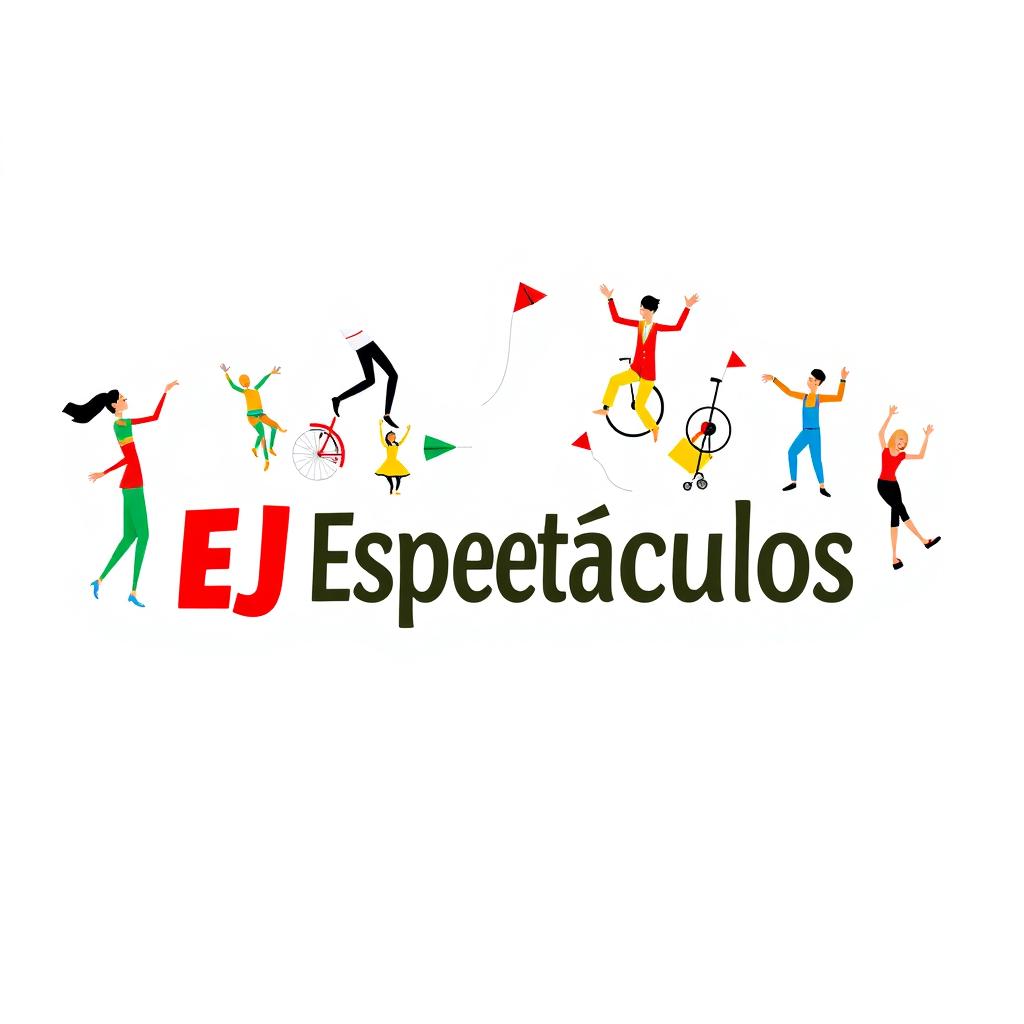 A vibrant and festive logo for 'EJ Espectáculos'