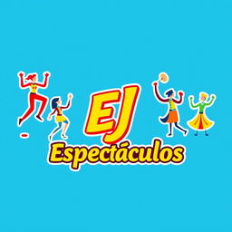 A vibrant and festive logo for 'EJ Espectáculos'