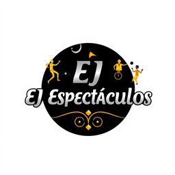 A festive and modern logo for 'EJ Espectáculos'