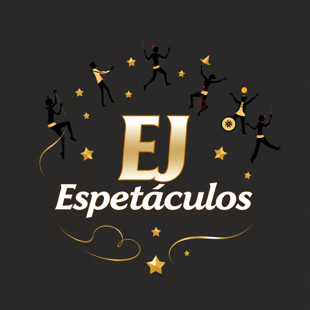 A festive and modern logo for 'EJ Espectáculos'