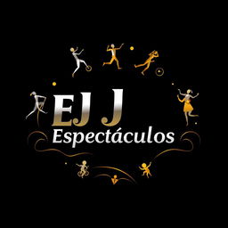 A festive and modern logo for 'EJ Espectáculos'