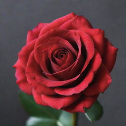 A vibrant red rose placed at the center of a sharply defined saw blade