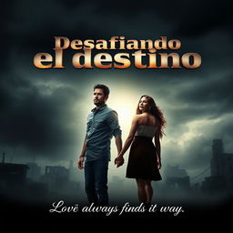 A dramatic movie poster for the film titled “Desafiando el destino”