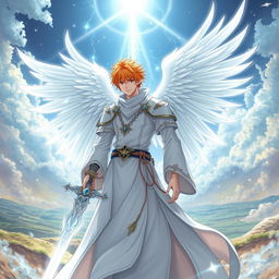 Ichigo Kurosaki in his white bankai form, transformed into a half-elf Aasimar