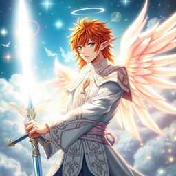 Ichigo Kurosaki transformed into a half-elf Aasimar in his white bankai form