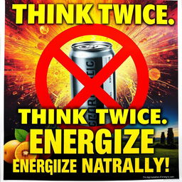 An impactful poster discouraging the consumption of energy drinks