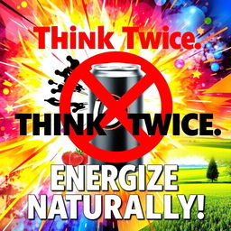 An impactful poster discouraging the consumption of energy drinks