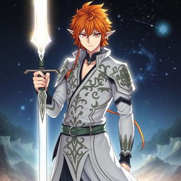 Ichigo Kurosaki in his white bankai form, envisioned as a half-elf