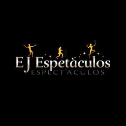 A logo design for a company named 'EJ Espectáculos', which specializes in producing nighttime party performances