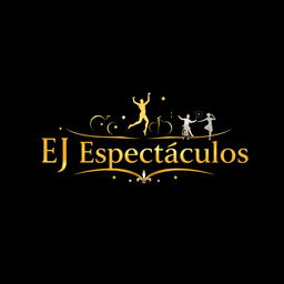 A logo design for a company named 'EJ Espectáculos', which specializes in producing nighttime party performances