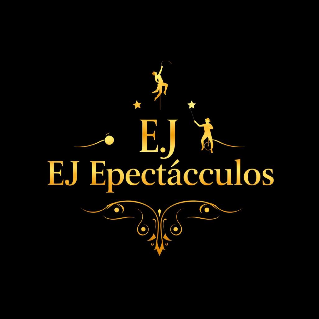 A logo design for a company named 'EJ Espectáculos', which specializes in producing nighttime party performances