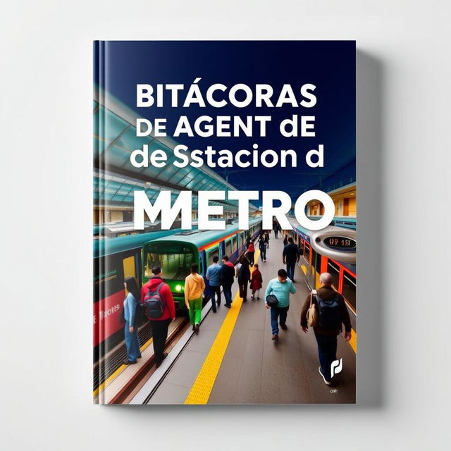 A captivating and dynamic cover design for "Bitácoras de Agente de Estación del Metro de Quito"