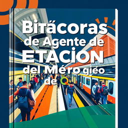 A captivating and dynamic cover design for "Bitácoras de Agente de Estación del Metro de Quito"