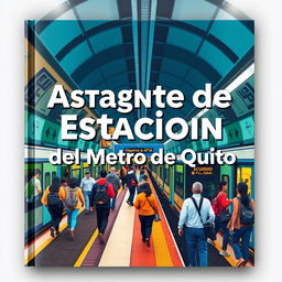 A captivating and dynamic cover design for "Bitácoras de Agente de Estación del Metro de Quito"