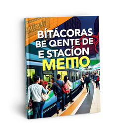 A captivating and dynamic cover design for "Bitácoras de Agente de Estación del Metro de Quito"