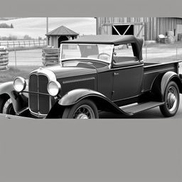 A 1932 Ford Roadster truck featuring a removable top, showcasing its classic, vintage design