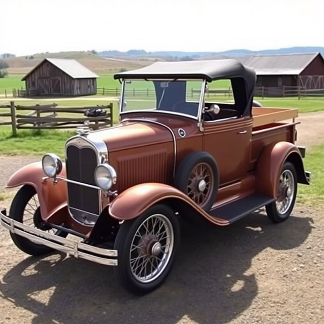 A 1932 Ford Roadster truck featuring a removable top, showcasing its classic, vintage design