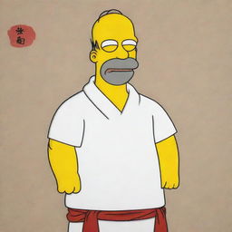 Chinese style interpretation of Homer Simpson