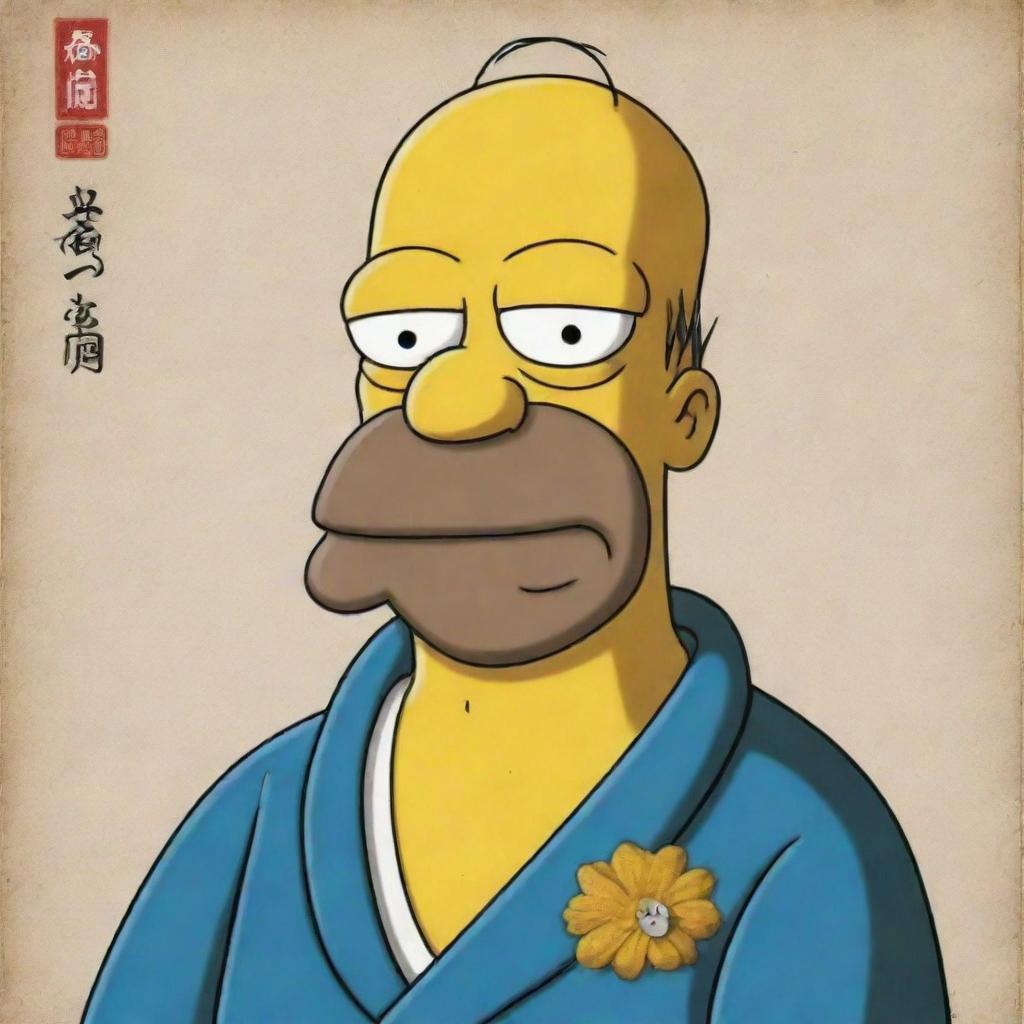 Chinese style interpretation of Homer Simpson