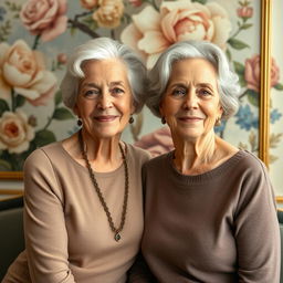 two attractive Caucasian women in their seventies, exuding confidence and grace